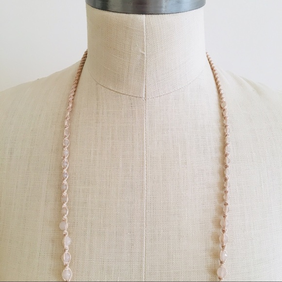 { Chan Luu } Woven Cord Quartz Bead Necklace - Picture 5 of 6
